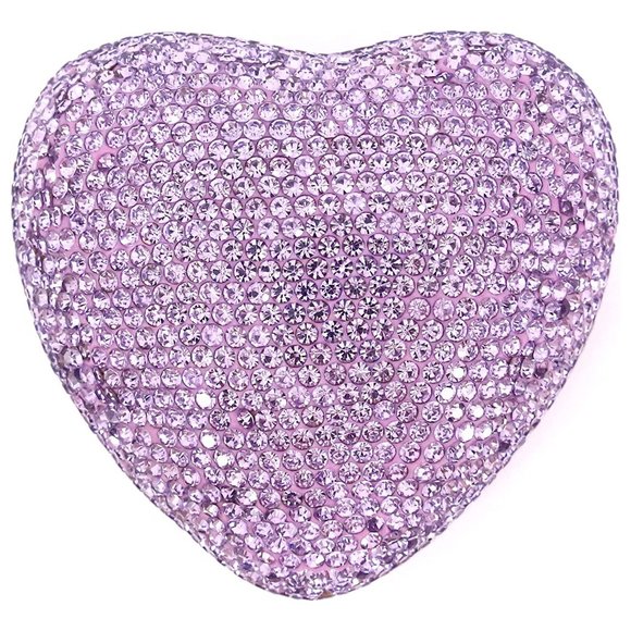 NEW Sparkling Rhinestone Crystal Heart Shaped Bling Jewelry Ring Box + F… - Picture 17 of 17